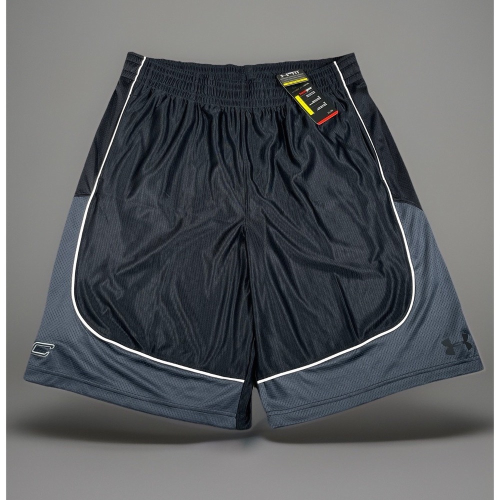 NWT-Under Armour Steph Curry Basketball Shorts Men XL Loose Fit Black Dazzle 12"